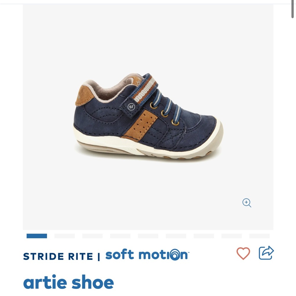 Stride Rite Blue and Tan Sneakers with Velcro Closure XW